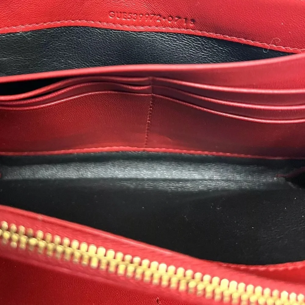 Yves Saint Laurent Red Quilted Vicky Organizer Wallet - Picture 10 of 10